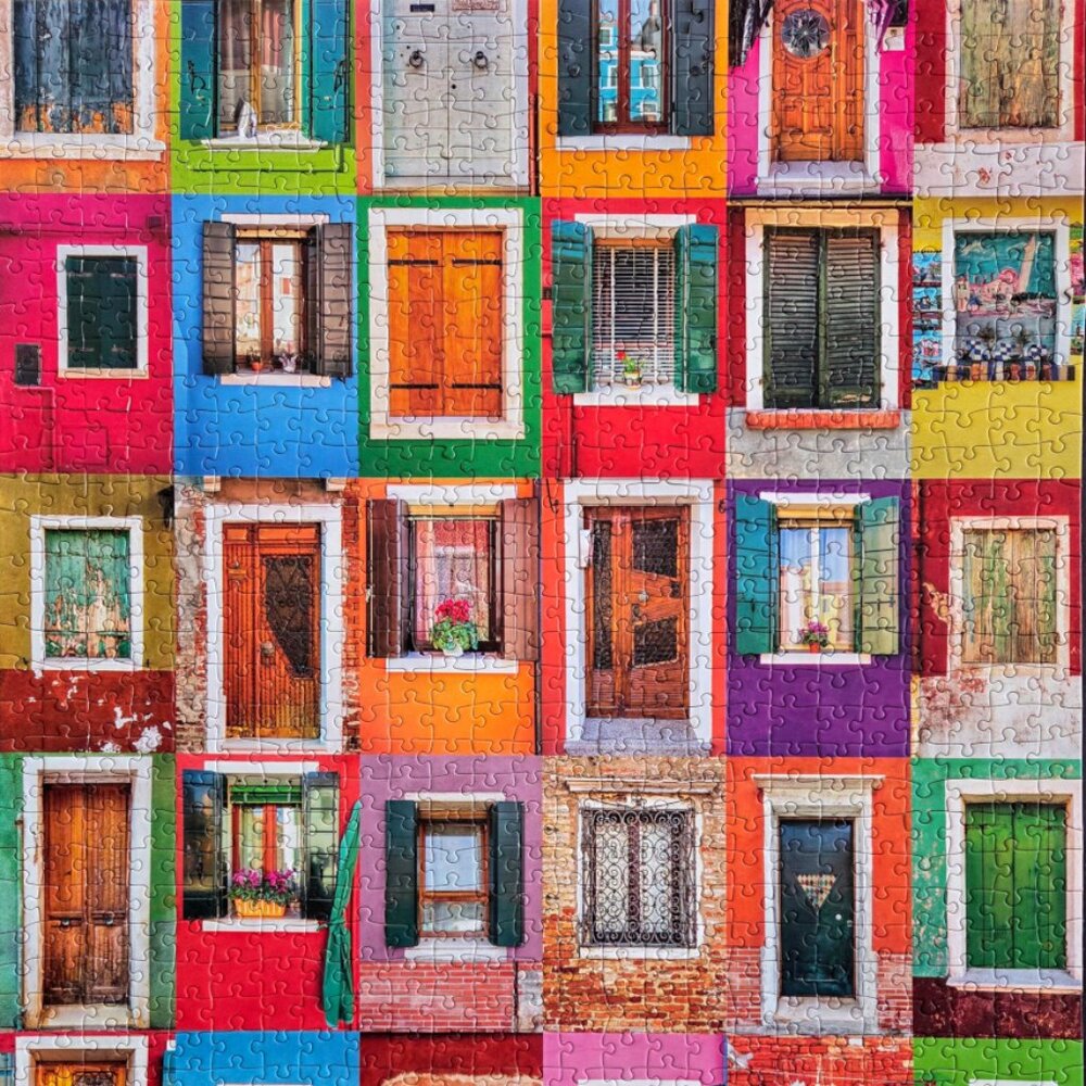 Collage of 36 windows and doors, 1000 piece puzzle, Mega Brands